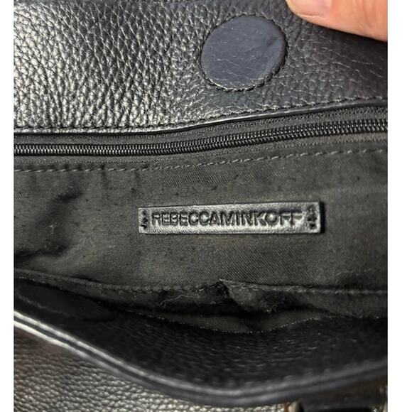 Rebecca Minkoff Regan Black Leather Pebbled Tote Bag Double Handled - Picture 5 of 11